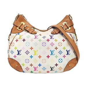 ♥️ Louis Vuitton Multicolor Greta Monogram White Canvas Shoulder Bag ♥️